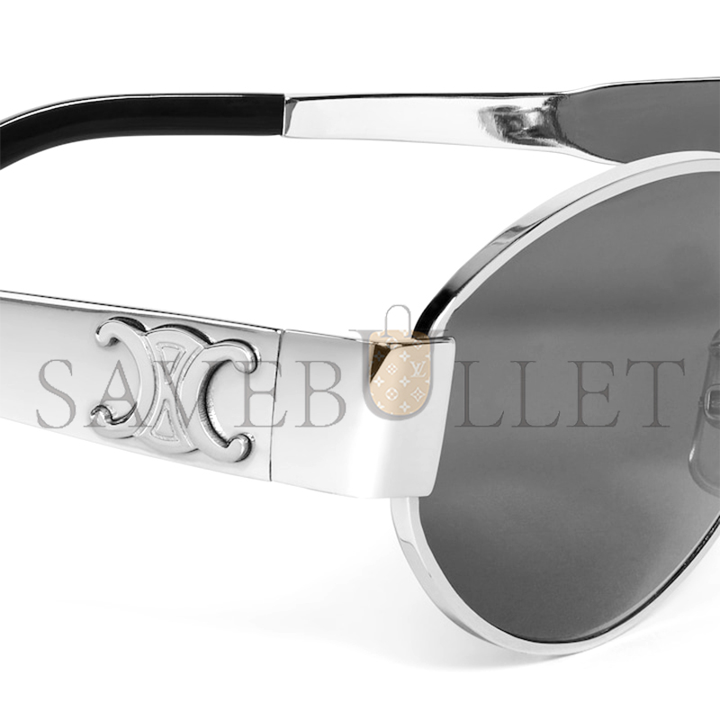 Ce**e triomphe metal 01 sunglasses in metal silver green 4s235